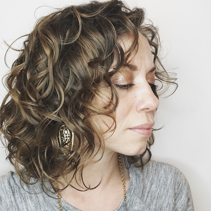 Woman with wavy hair